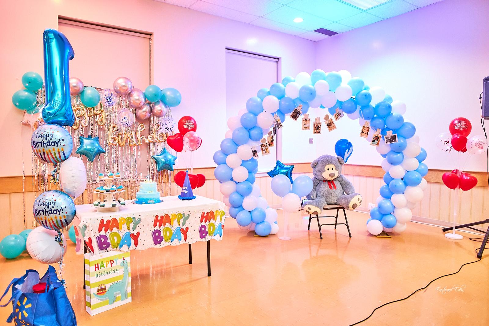 Blue themed birthday event