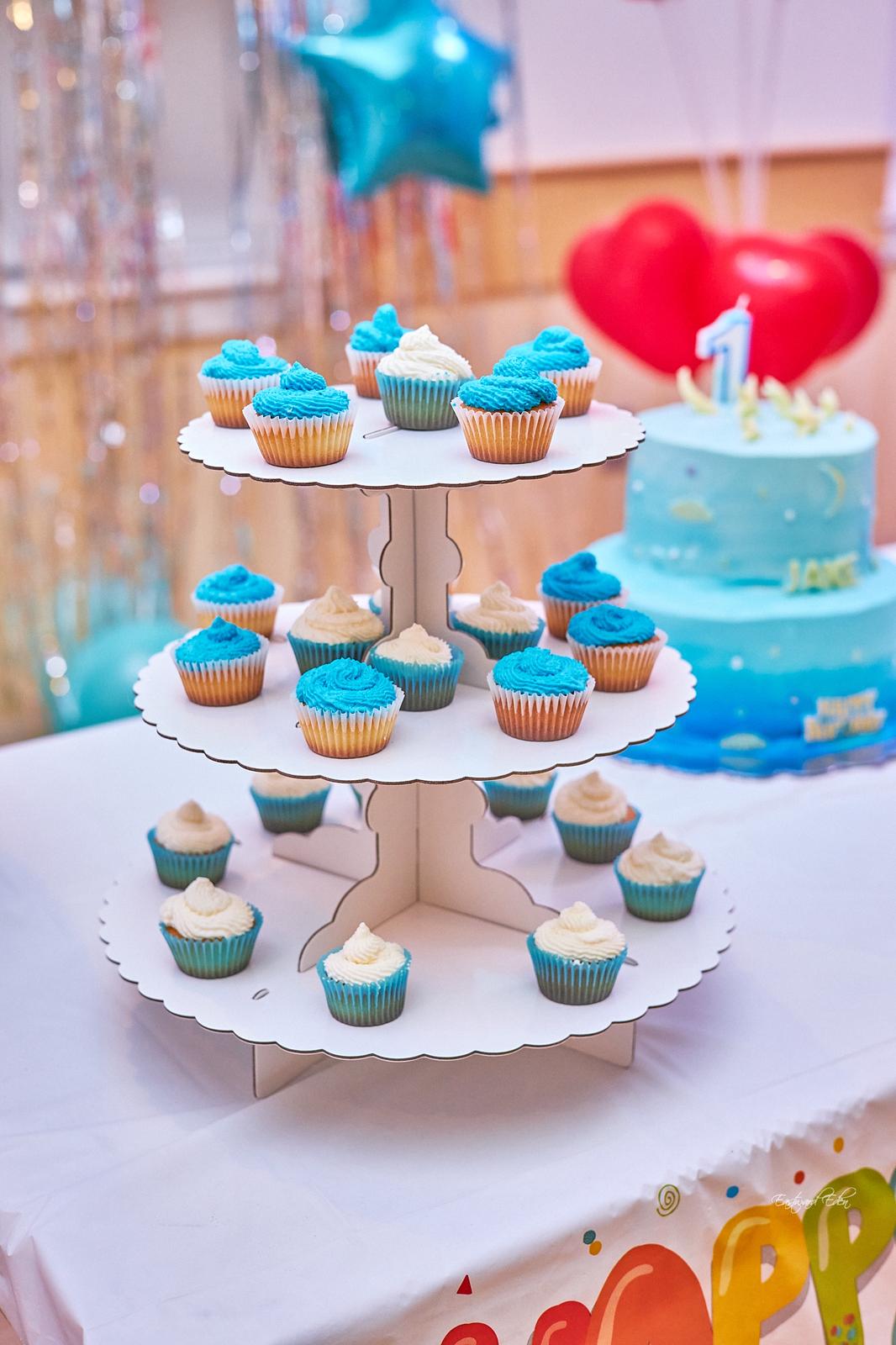 Custom cupcakes and birthday cake