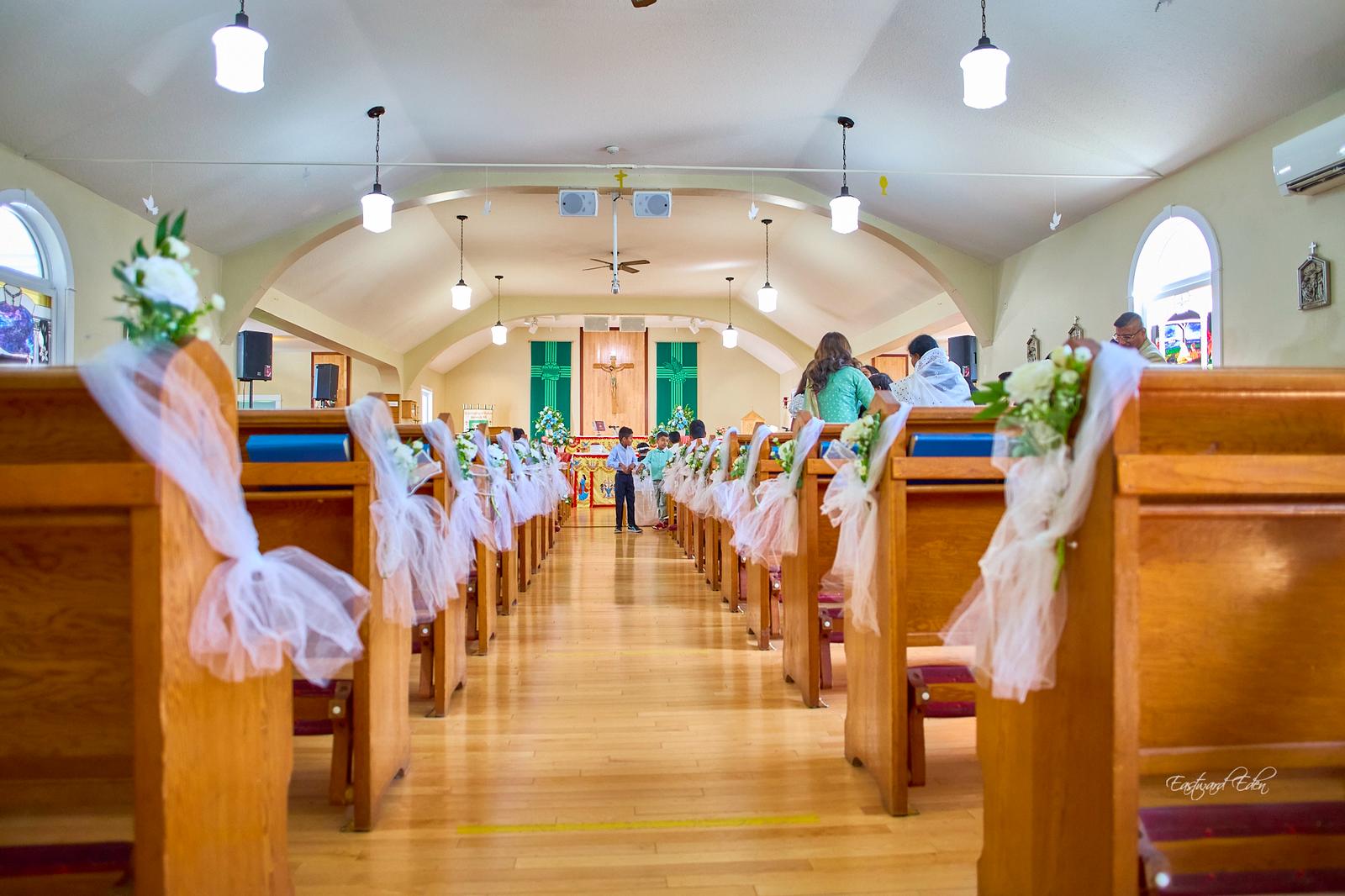 Wedding ceremony aisle decoration